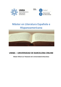 Máster en Literatura Española e Hispanoamericana