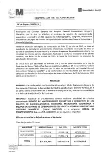 Adjudicación del contrato (Publicado el 26