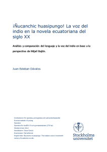 ¡Ñucanchic huasipungo! La voz del indio en la novela