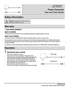 Warranty Safety Information Operation