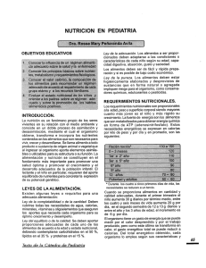 nutrición en pediatria - Organización Panamericana de la Salud