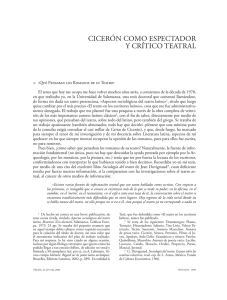 cicer&oacute;n como espectador y cr&iacute;tico teatral