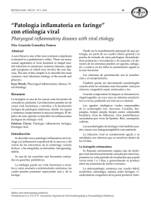 “Patología inflamatoria en faringe” con etiología viral