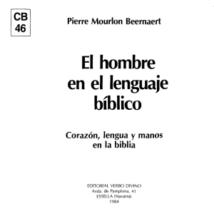 El Hombre En El Lenguaje Biblico, Pierre Mourlon