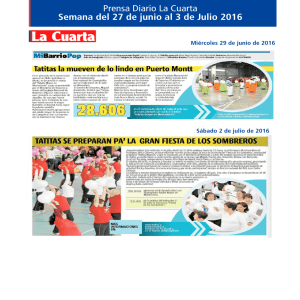Prensa Diario La Cuarta Semana del 27 de junio al 3 de Julio 2016