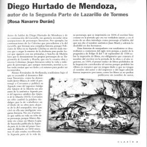 "Diego Hurtado de Mendoza, autor de La segunda parte