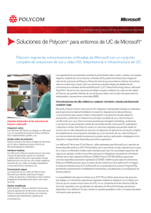 Soluciones de Polycom® para entornos de UC de Microsoft®