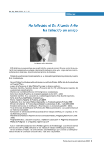 Ha fallecido el Dr. Ricardo Arlía Ha fallecido un amigo