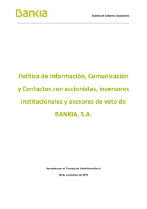 Política de Información, Comunicación y Contactos con