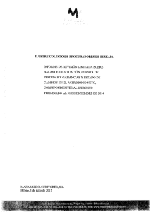 informe de revisión limitada sobre balance de situación, cuenta de