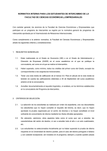 Normativa interna estudiantes de intercambio de la Facultad