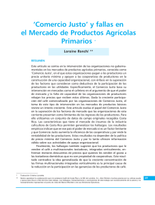 `Comercio Justo` y fallas en el Mercado de Productos Agrícolas