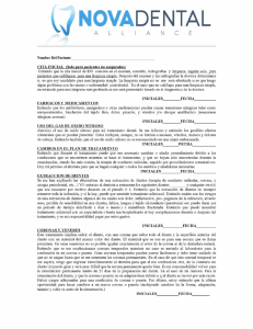 Page 1 y NovADENTAL Nombre Del Paciente CITA INICIAL (Solo