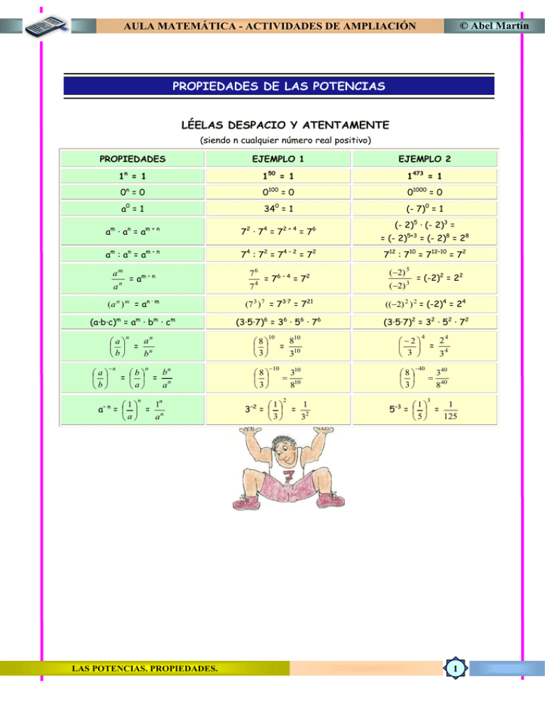 PROPIEDADES DE LAS POTENCIAS