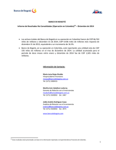 Informe Banco de Bogotá, Diciembre 2014