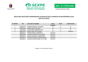 resultado selección coordinador/a auxiliar ayuda a domicilio plan