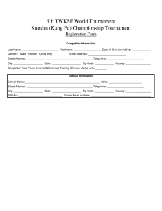 5th TWKSF World Tournament Kuoshu (Kung Fu) Championship