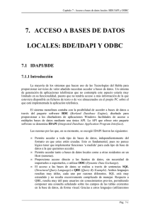 7. ACCESO A BASES DE DATOS LOCALES: BDE/IDAPI Y ODBC