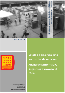 Informe d`empreses 2014 - Plataforma per la Llengua