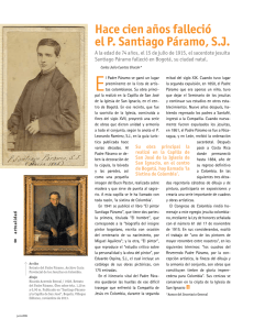 Hace cien años falleció el P. Santiago Páramo, S.J.