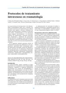 Protocolos de tratamiento intravenoso en reumatología