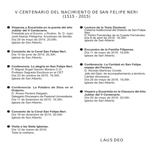V CENTENARIO DEL NACIMIENTO DE SAN FELIPE NERI (1515