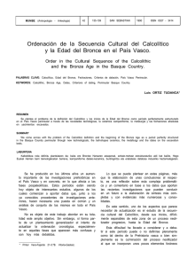 Ordenación de la Secuencia Cultural del Calcolítico y la