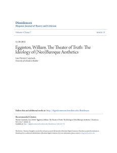 Egginton, William. The Theater of Truth: The Ideology of (Neo