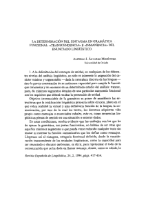 la determinación del sintagma en gramática funcional