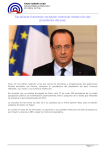 Socialistas franceses rechazan eventual reelección del presidente