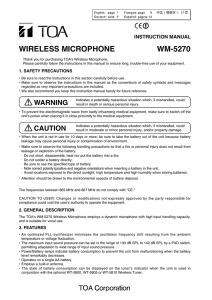WM-5270 WIRELESS MICROPHONE