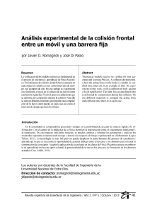 Análisis experimental de la colisión frontal entre un móvil y una