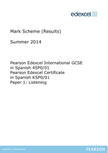 Mark Scheme (Results) Summer 2014 - Edexcel