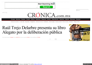 La Crónica de Hoy | Raúl Trejo Delarbre presenta su libro Alegato