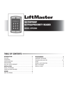 programming - LiftMaster