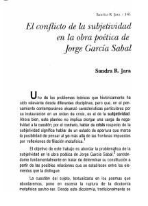 El conflicto en la subjetividad de la obra poética de Jorge García