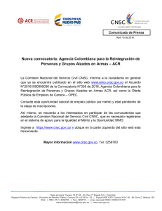 Nueva convocatoria: Agencia Colombiana para la Reintegración de