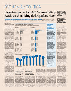 España superará en 2016 a Australia y Rusia en el ránking de los
