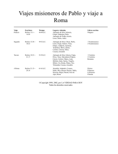 Viajes misioneros de Pablo y viaje a Roma