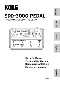 SDD-3000 PEDAL Owner`s manual