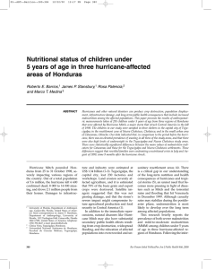 Nutritional status of children under 5 years of age in three hurricane