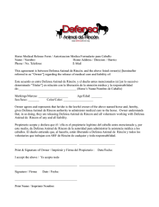 Horse Medical Release Form / Autorizacion Medica Formulario para