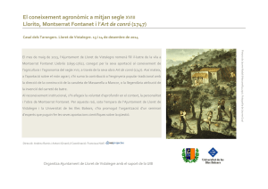 El coneixement agronòmic a mitjan segle XVIII Llorito, Montserrat