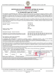 certificado de aprobacion del sistema de calidad n° ce-0056-ped