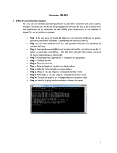 Comandos MS-DOS • PING (Packet Internet Grouper). Se trata de
