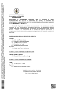 Secretaría General PUBLICACIÓN DE CANDIDATURAS