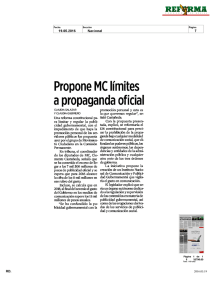 Propone MC límites a propaganda oficial