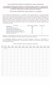 Acta de Apertura Ofertas Economicas