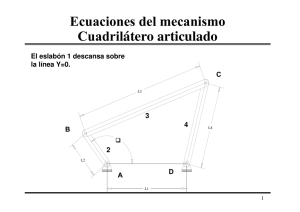 Ecuaciones del mecanismo Cuadrilátero articulado