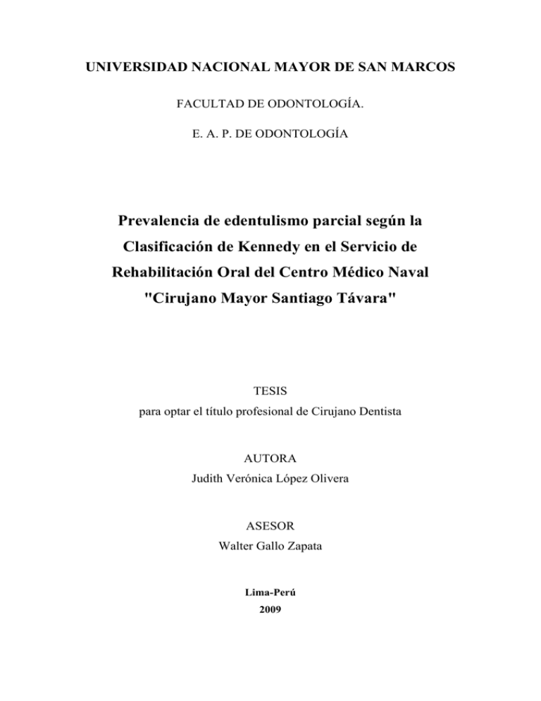 Prevalencia De Edentulismo Parcial Según La Clasificación De